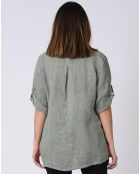 Blouse 100% Lin Kenza kaki