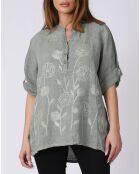 Blouse 100% Lin Kenza kaki