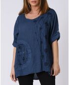 Blouse 100% Lin Kristal marine