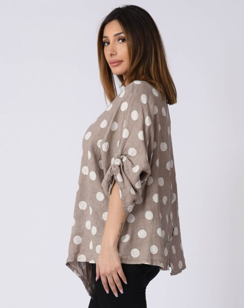 Chemise 100% Lin Lara taupe