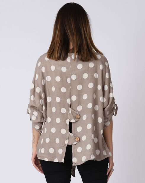 Chemise 100% Lin Lara taupe