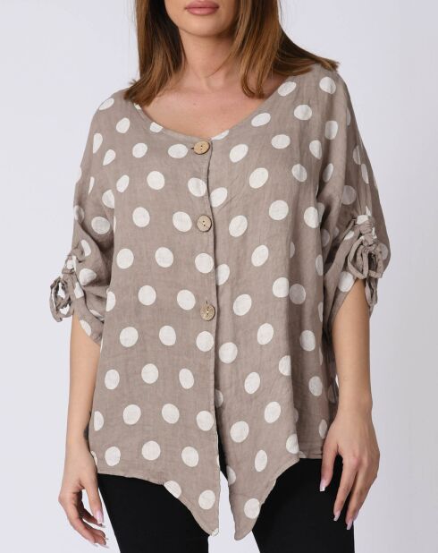 Chemise 100% Lin Lara taupe