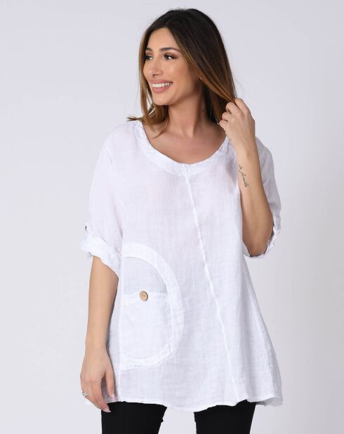 Blouse 100% Lin Lily blanche