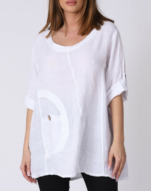 Blouse 100% Lin Lily blanche