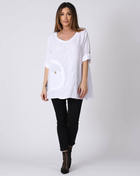 Blouse 100% Lin Lily blanche