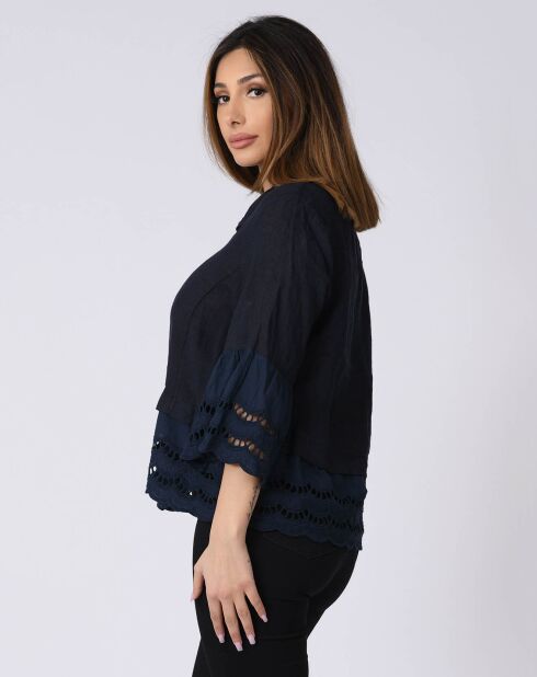 Chemise 100% Lin Lise marine
