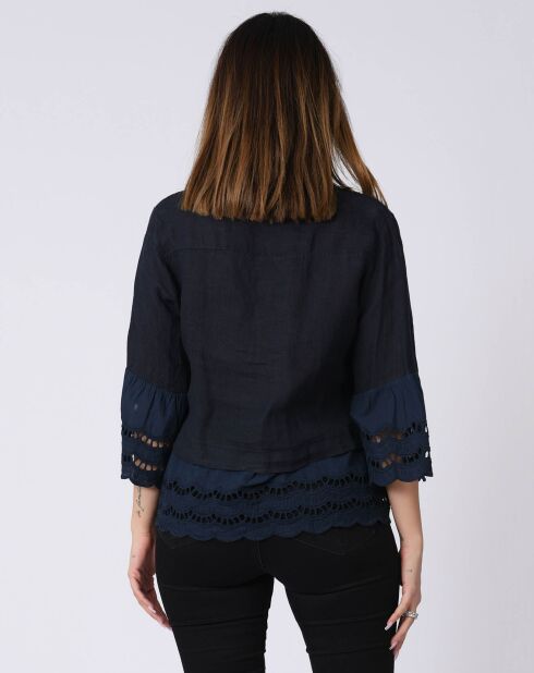 Chemise 100% Lin Lise marine