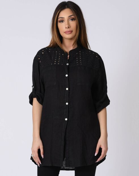Chemise 100% Lin Lila noire