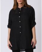 Chemise 100% Lin Lila noire