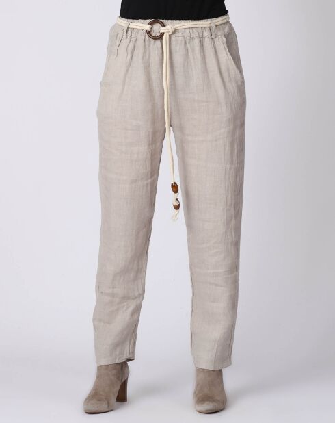 Pantalon 100% Lin Kaylen beige