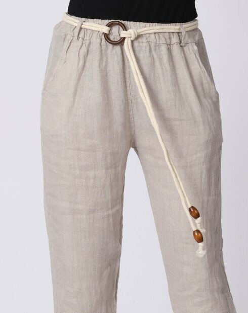Pantalon 100% Lin Kaylen beige