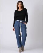 Pantalon 100% Lin Kaylen bleu