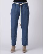 Pantalon 100% Lin Kaylen bleu