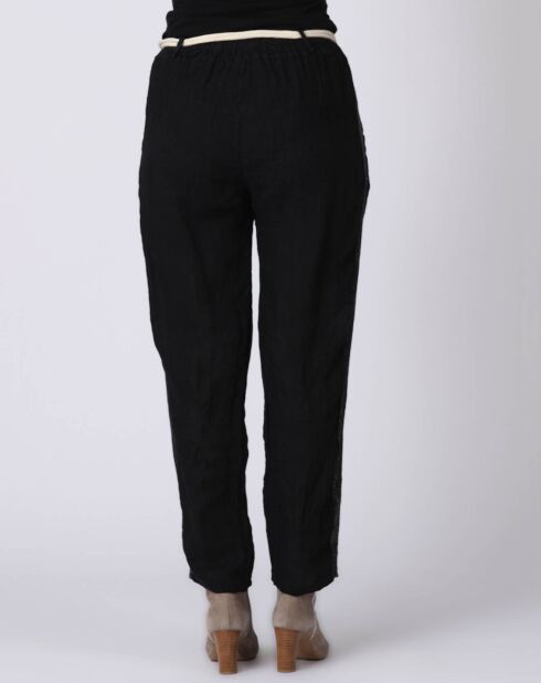 Pantalon 100% Lin Kaylen noir