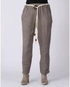 Pantalon 100% Lin Kaylen taupe