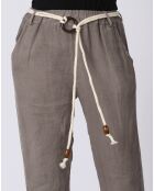 Pantalon 100% Lin Kaylen taupe