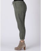 Pantalon 100% Lin Kristen kaki