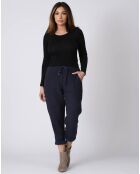 Pantalon 100% Lin Kristen marine