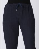 Pantalon 100% Lin Kristen marine