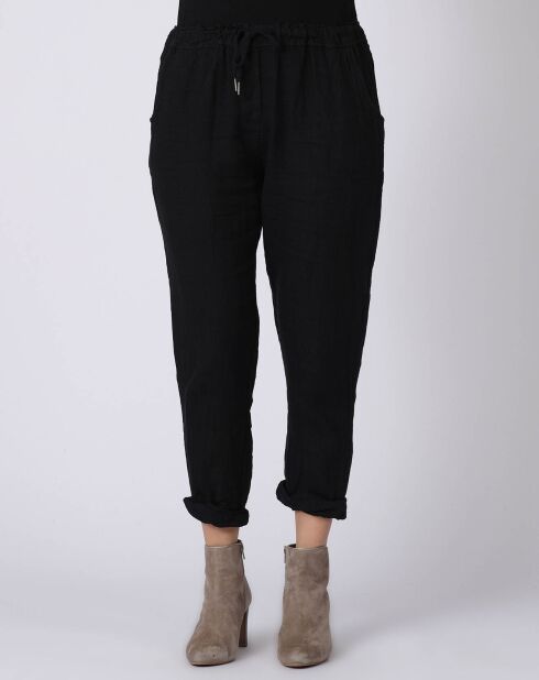 Pantalon 100% Lin Kristen noir