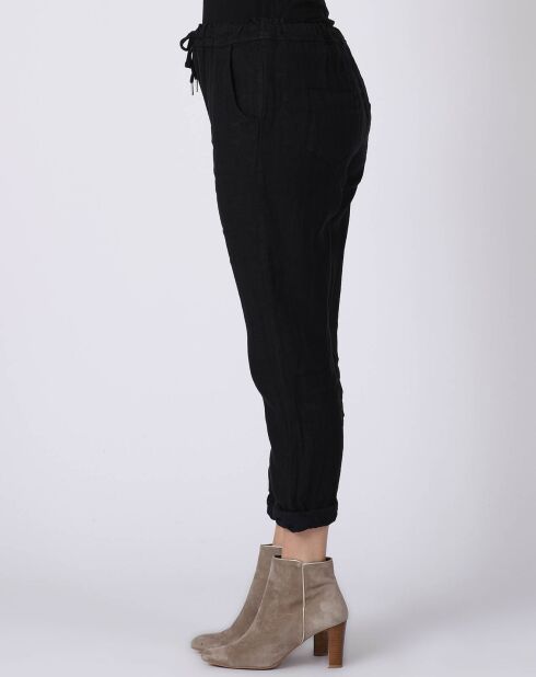 Pantalon 100% Lin Kristen noir