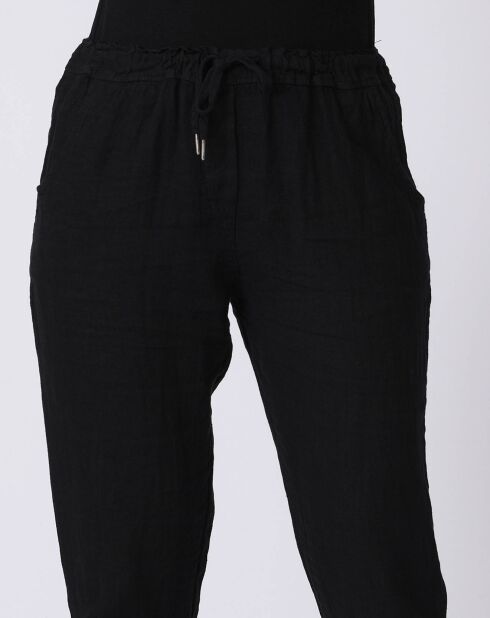 Pantalon 100% Lin Kristen noir