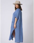 Robe 100% Lin Kara bleue