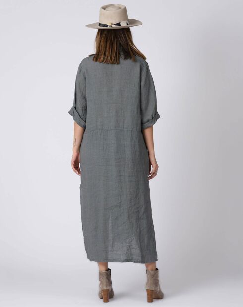 Robe 100% Lin Kara grise