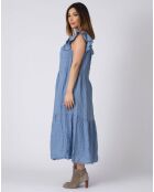 Robe 100% Lin Karen bleue