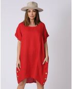 Robe 100% Lin Kassandra rouge