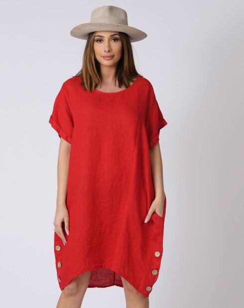 Robe 100% Lin Kassandra rouge