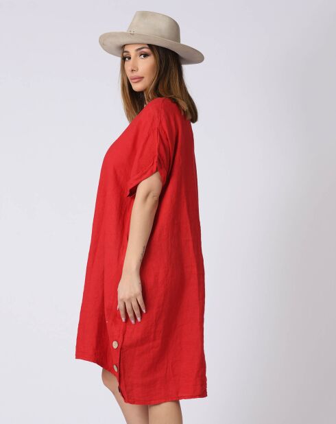 Robe 100% Lin Kassandra rouge