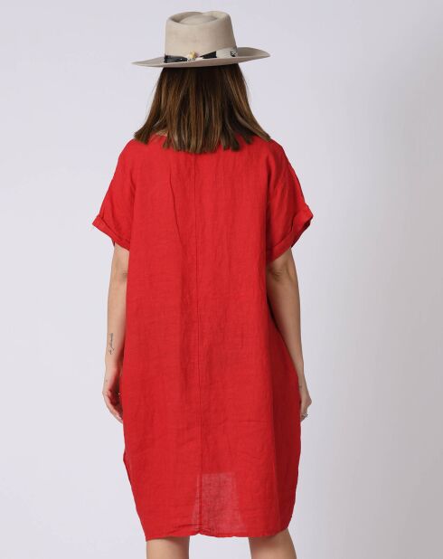 Robe 100% Lin Kassandra rouge