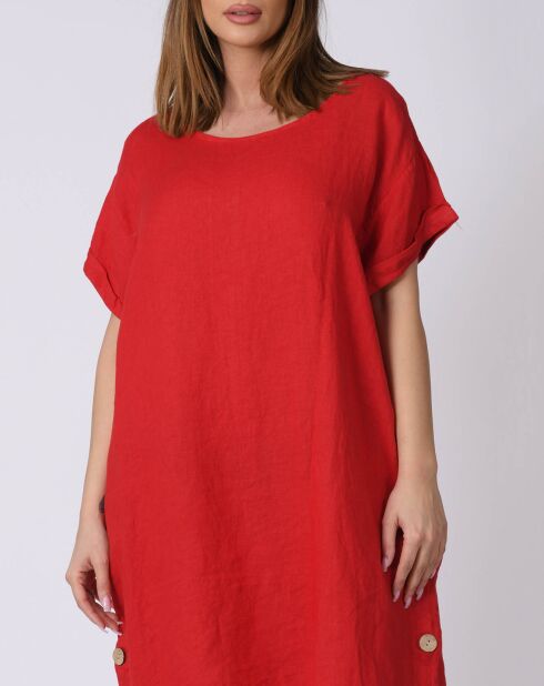 Robe 100% Lin Kassandra rouge