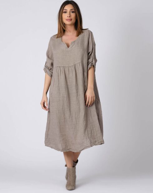 Robe 100% Lin Kate taupe