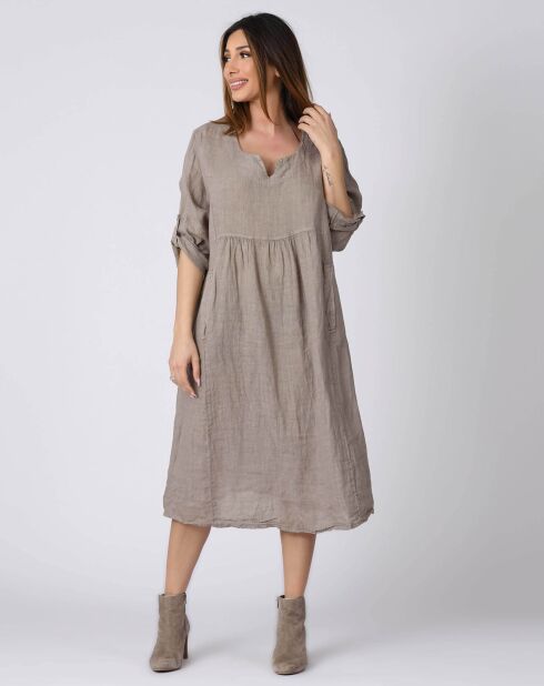 Robe 100% Lin Kate taupe