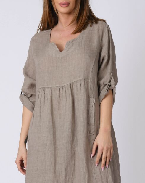 Robe 100% Lin Kate taupe
