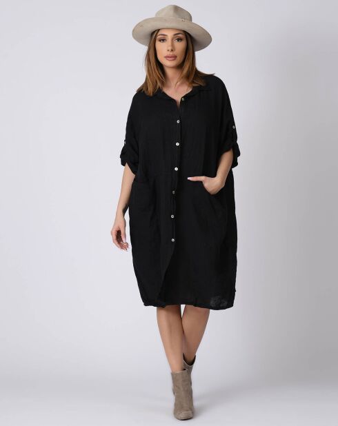 Robe 100% Lin Kathy noire