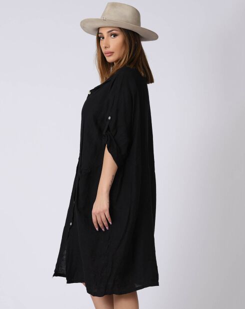 Robe 100% Lin Kathy noire