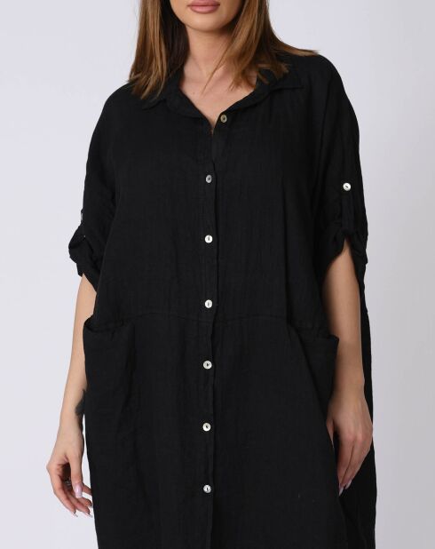 Robe 100% Lin Kathy noire