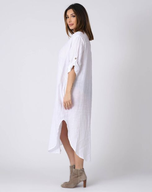 Lilou weißes Kleid aus 100% Leinen
