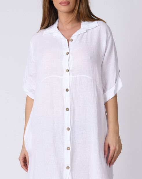 Lilou weißes Kleid aus 100% Leinen