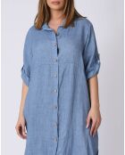 Robe 100% Lin Lilou bleue