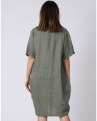 Robe 100% Lin Lison kaki