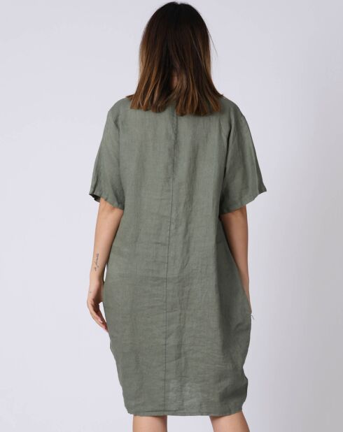Robe 100% Lin Lison kaki