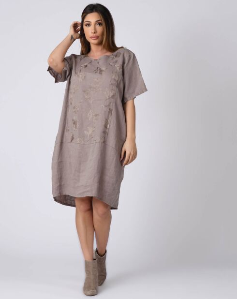 Robe 100% Lin Lison taupe
