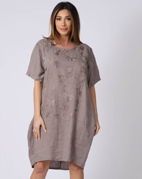 Robe 100% Lin Lison taupe