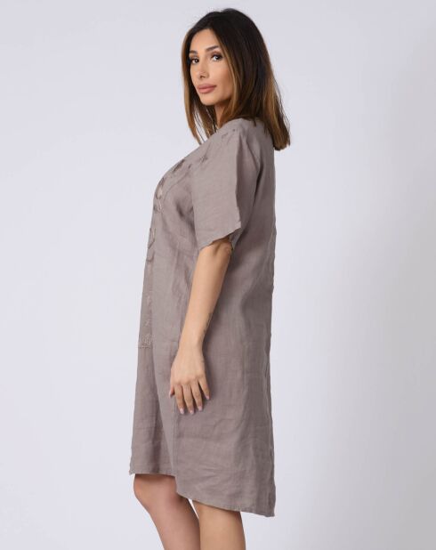 Robe 100% Lin Lison taupe