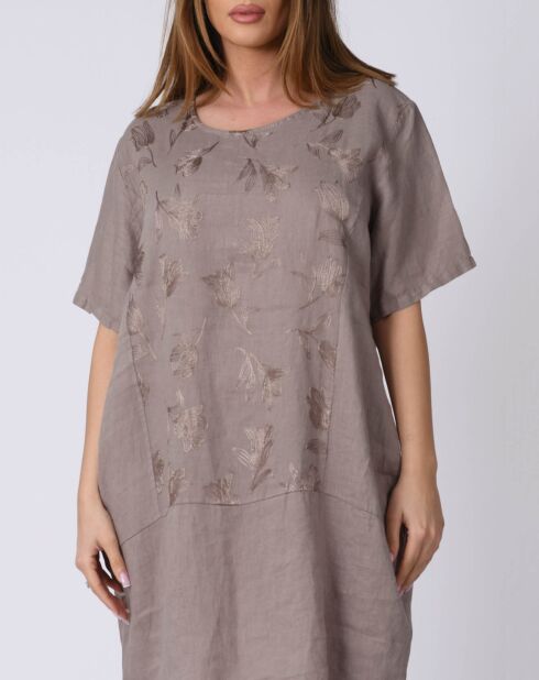 Robe 100% Lin Lison taupe