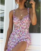 Robe Babydoll rose/vert/blanc